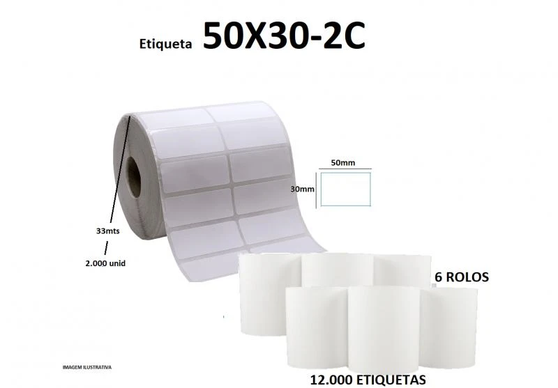 Imagem ilustrativa de Etiqueta Adesiva Térmica 50x30