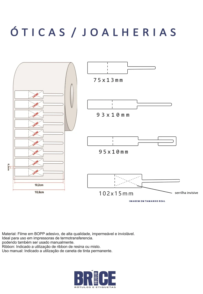 Imagem ilustrativa de Etiqueta Bopp Brilho Para Joias