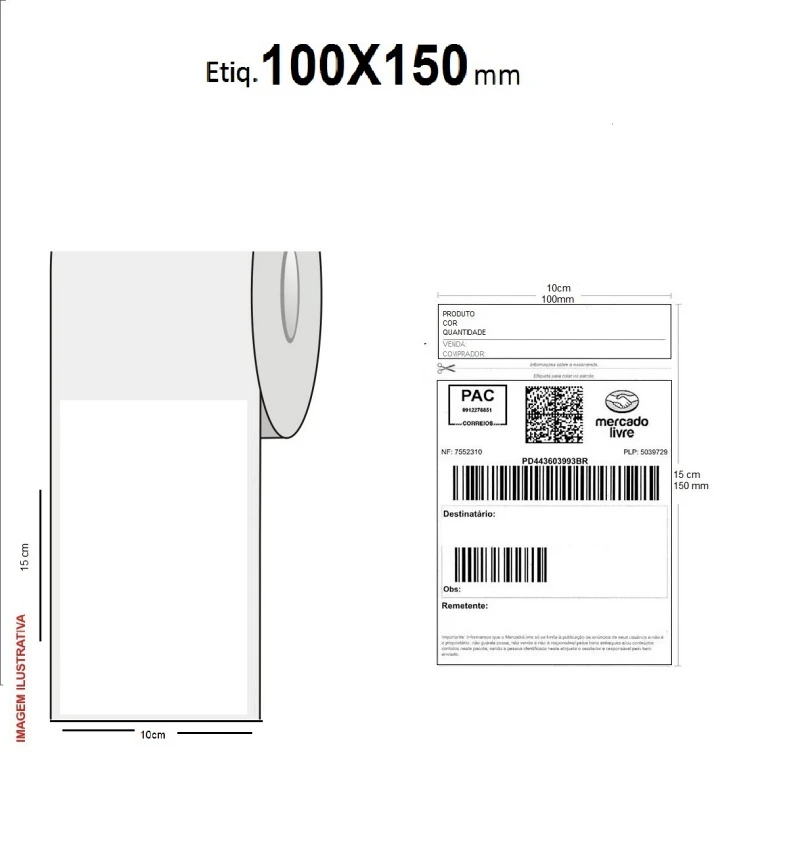 Imagem ilustrativa de Etiqueta Térmica 100x150