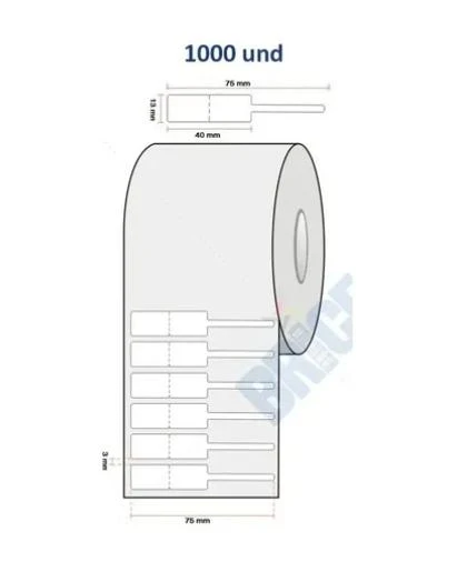 Imagem ilustrativa de Rolo De 1000 Etiquetas Adesivas 75x13