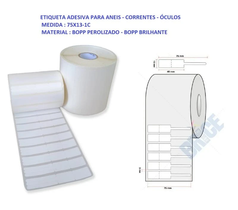 Imagem ilustrativa de Rolo De Etiquetas Adesivas 75x13